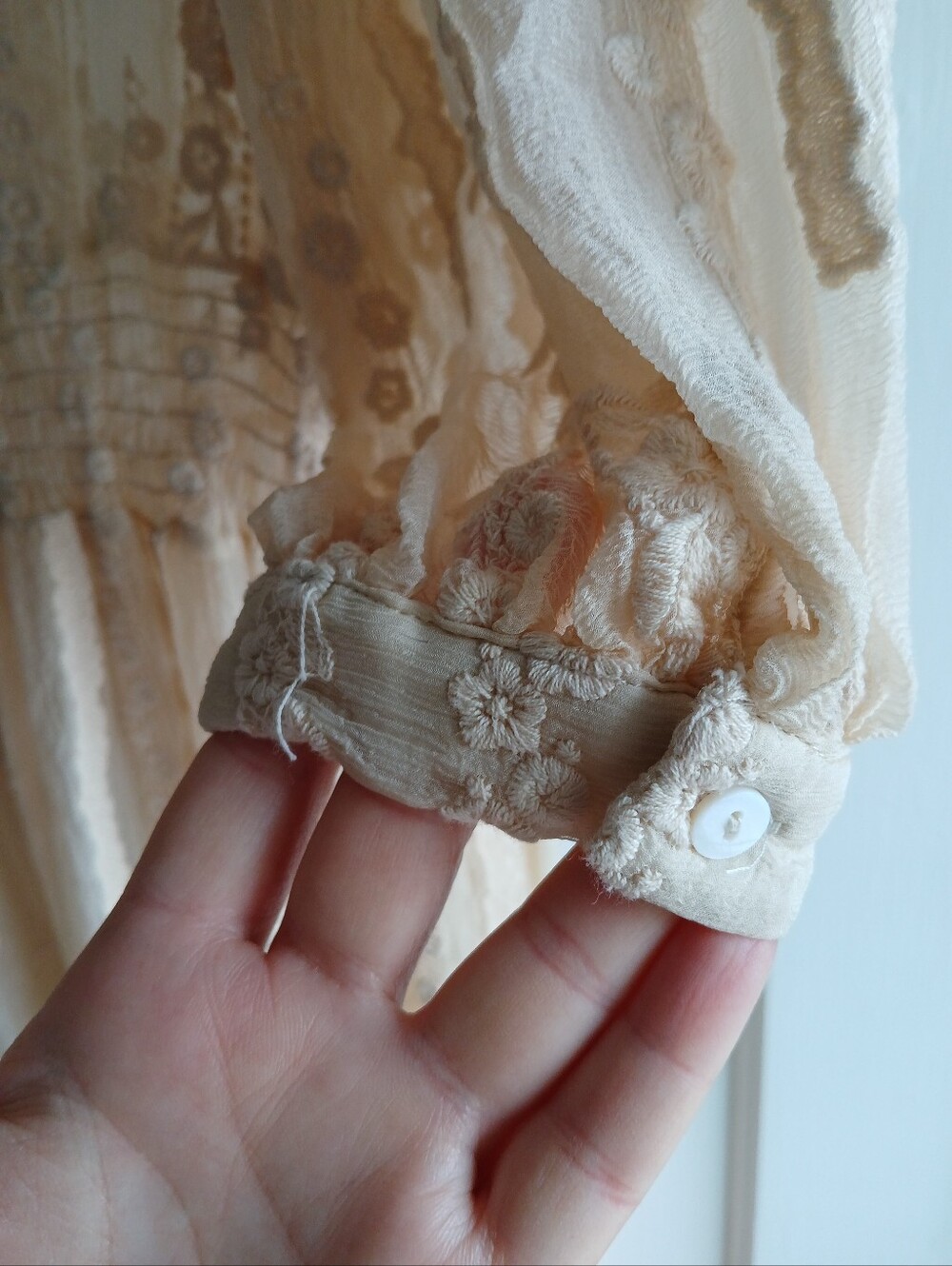 Sundance Silk Floral Embroidered Overlay Dress - Picture 6 of 10